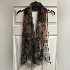 NWOT Jasmine By K.V.M. Boho Floral W/ Metallic Shimmer Pashmina
